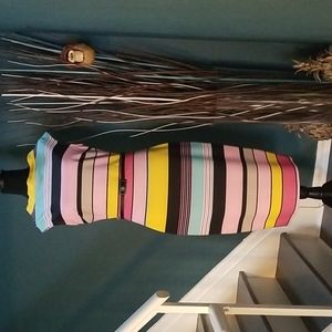 Bright Striped Pencil Dress